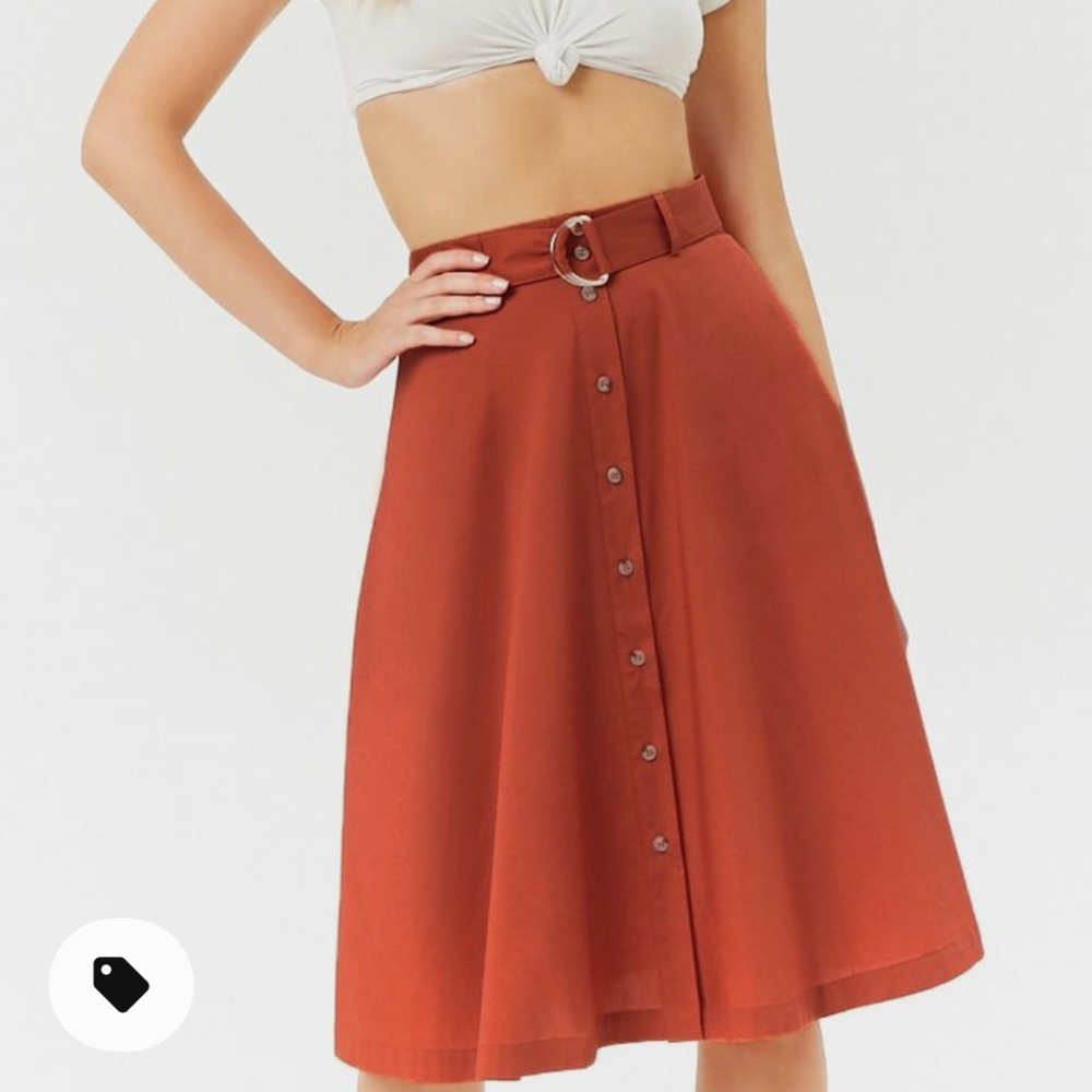 Forever 21 orange midi skirt
